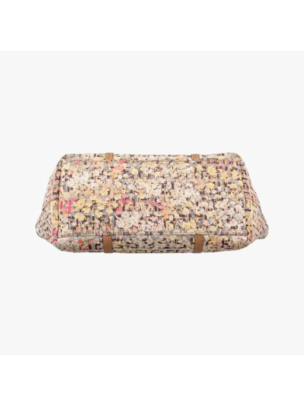 Fendi Zucchino Pattern Brown Multicolor Canvas Handbag